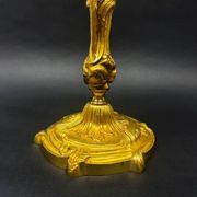 Very large five-light candelabra, in the Louis XV rocaille style, made of gilt bronze.