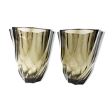 Paire de vases en verre noir, 1970
