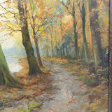 Autumn Landscape by Kees Terlouw, Impressionist painting, France, circa 1910