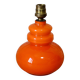 Pied de lampe en verre opalin orange