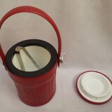 Red leather ice bucket