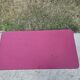 occasional table on wheels - red faux leather - vintage