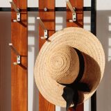 Vestiaire d’entrée vintage – Meuble à patères, miroir et rangements