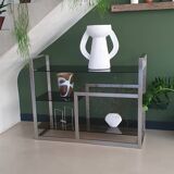 Metal and smoked glass console 1970