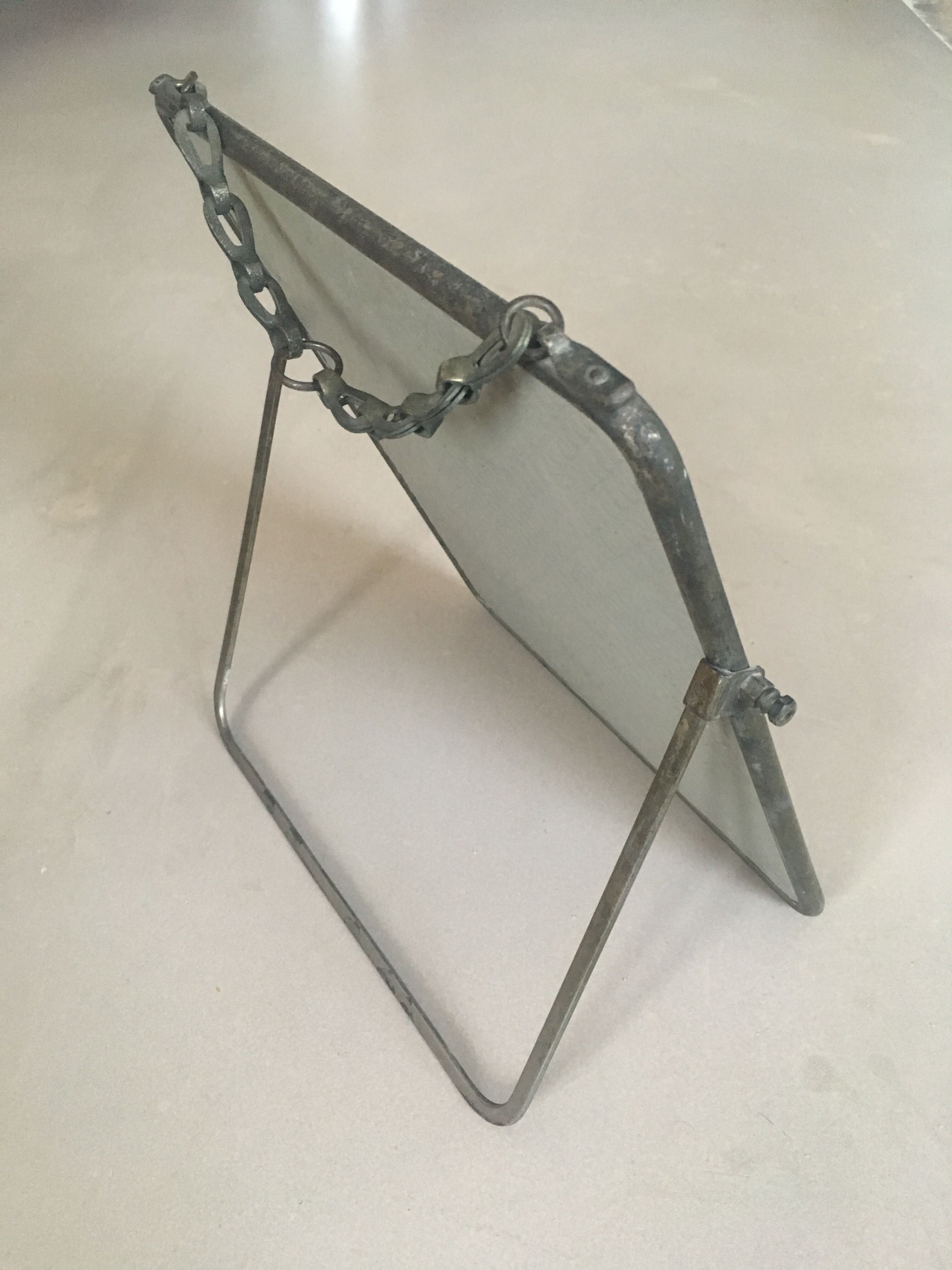 Large barber mirror to hang or lay 24x30cm