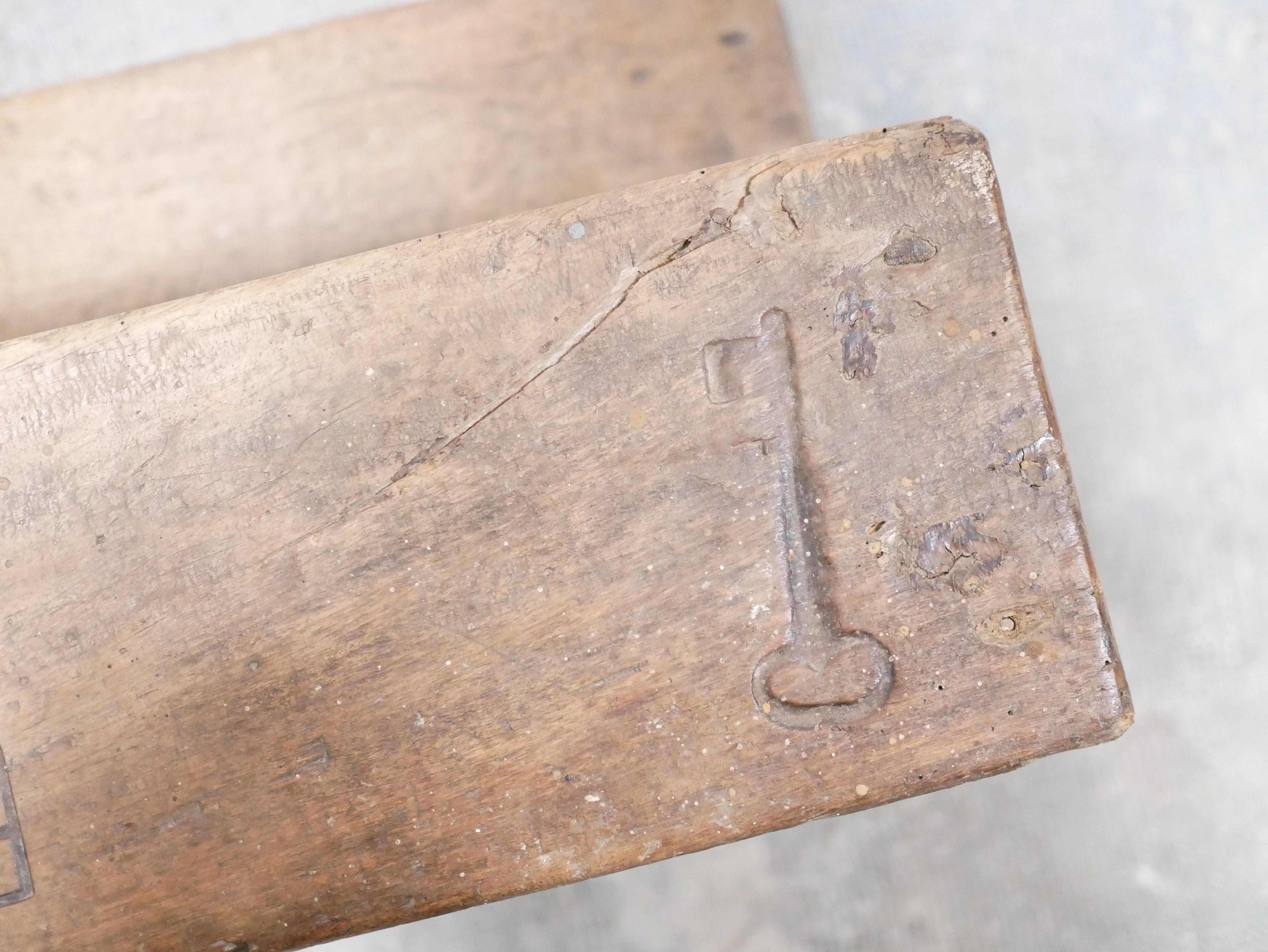 Workshop step, antique wooden stool