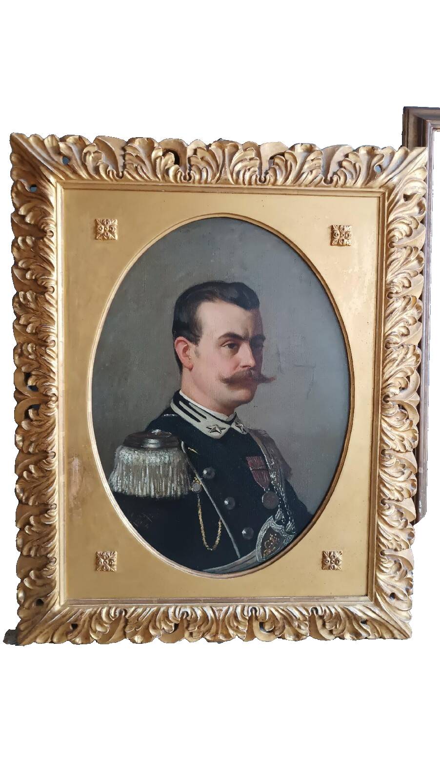 Antique painting portrait of a military gentleman, Arturo FALDI (Florence 1856-1911)