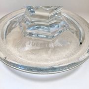 Large fruit bowl on foot in glass with diamond points, vintage 1970s