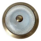 Vintage round glass and metal ceiling light