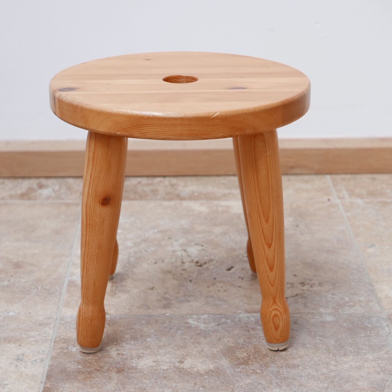 Pine Mid-Century Swedish Stool or Side Table