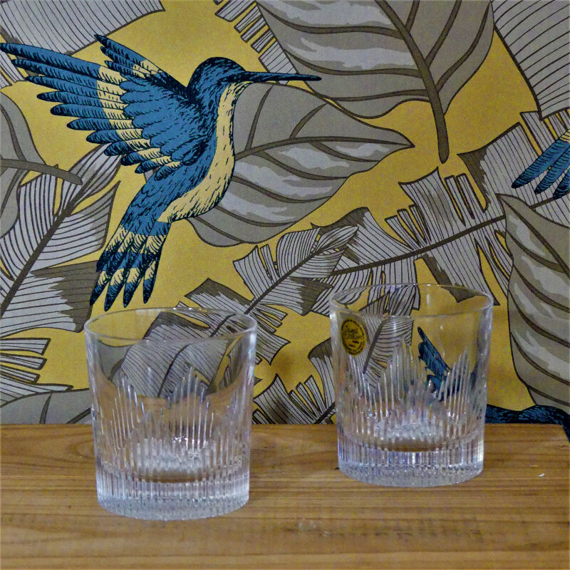 Four G. Durand crystal whiskey glasses
