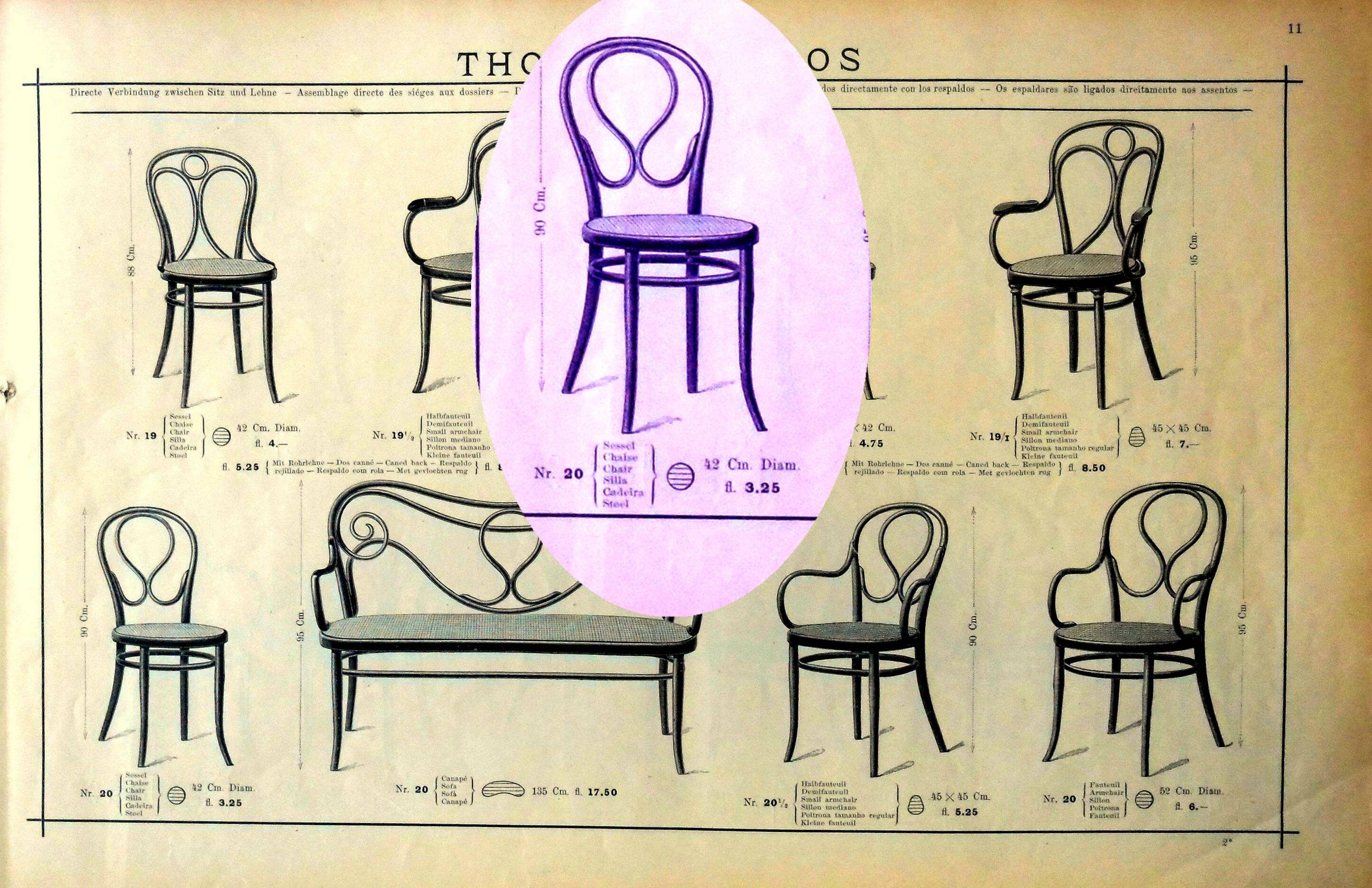 Bistro chair No. 20 by Thonet, in rosewood style, circa 1890.