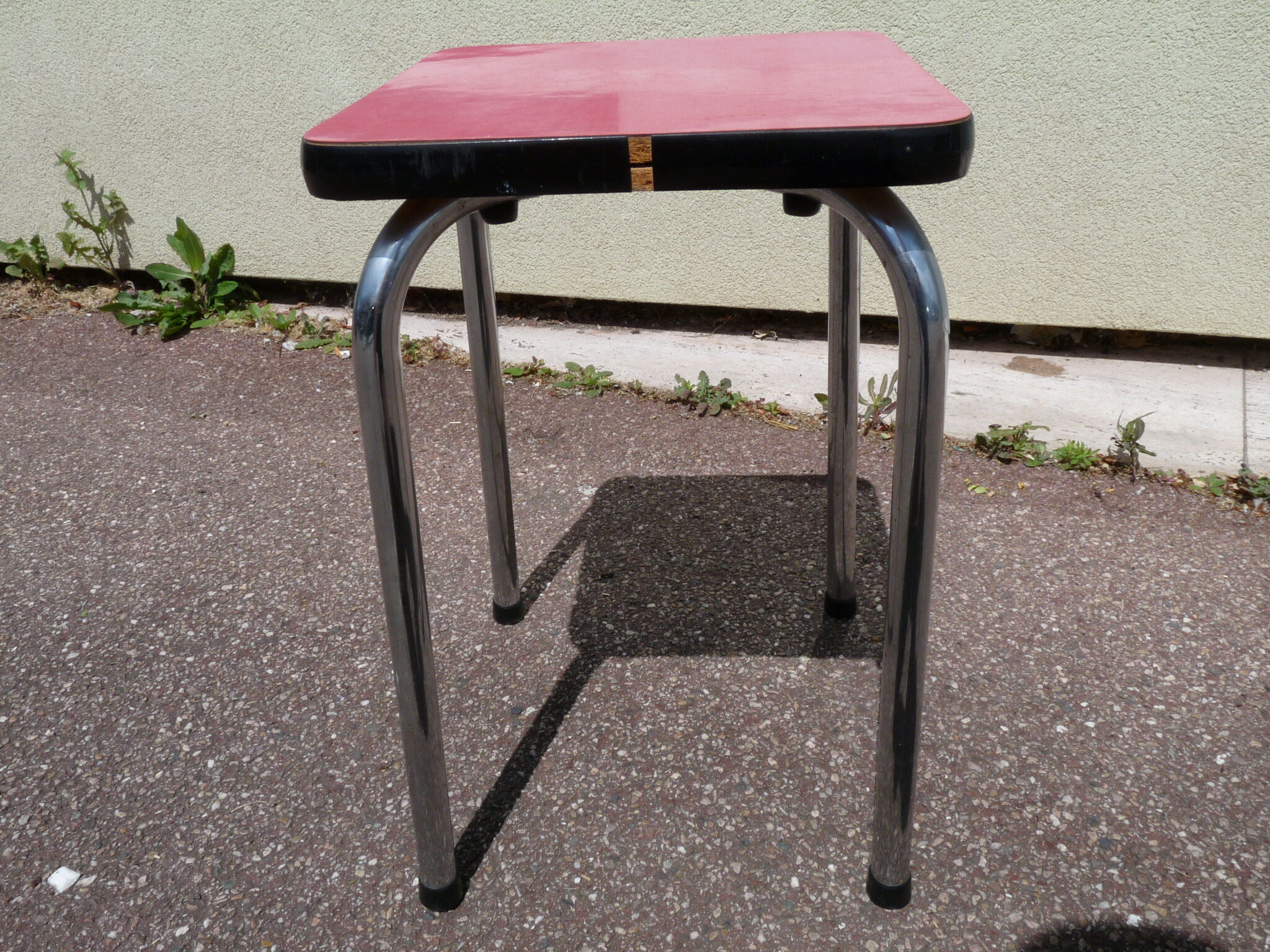Red formica vintage stool