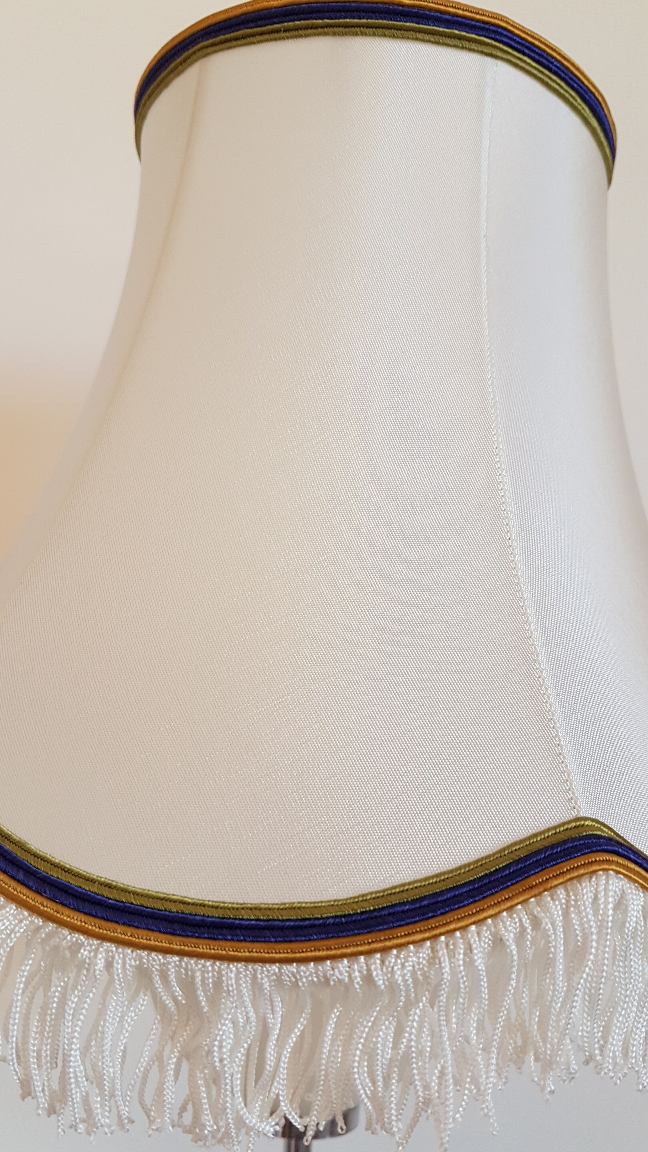 2 handmade lampshades in satin silk canvas