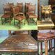 Suite of 9 Henry II chairs in walnut and leather - 1900s