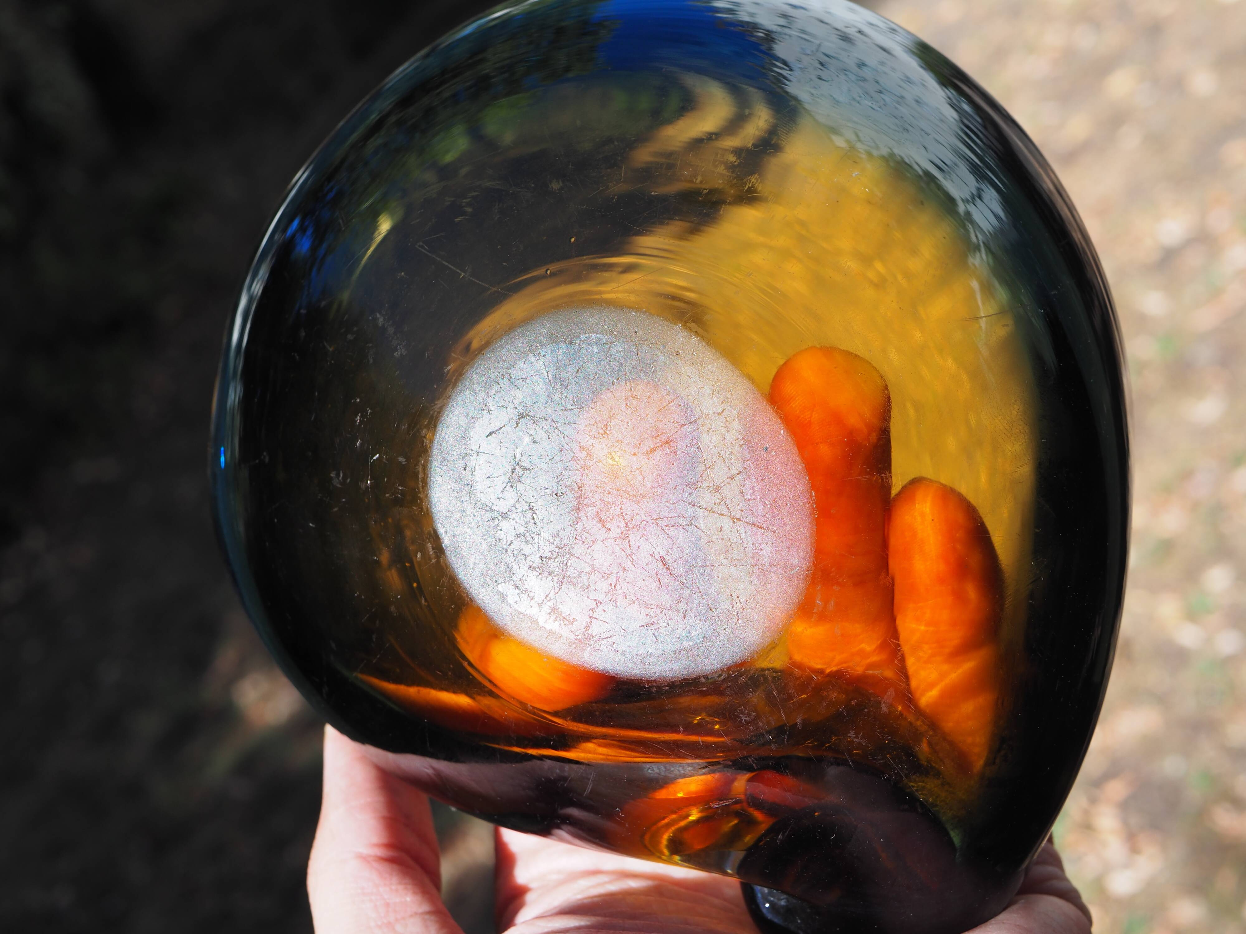 Amber & blue murano glass pocket empty and shell shape - 60s / 70s
