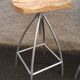 Set of 6 wooden stools with adjustable metal legs