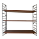 Scandinavian wall bookcase 3 teak shelves, tomado Holland 1970