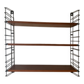Scandinavian wall bookcase 3 teak shelves, tomado Holland 1970