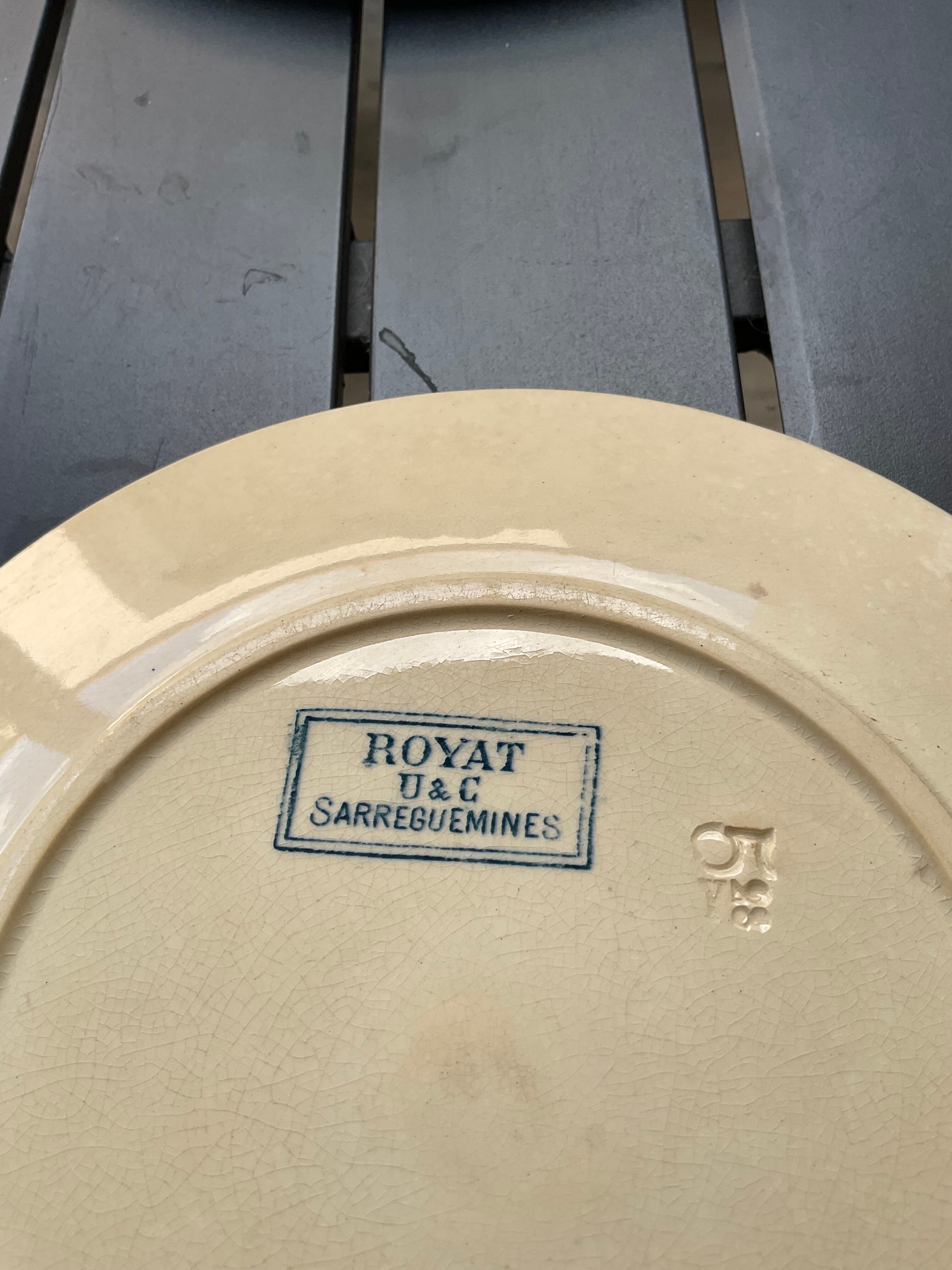 4 plates iron earth Royat sarreguemines U&C