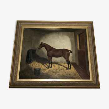 English oil painting portrait of a horse 'Jennie' listed Frederick Albert Clark