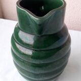 Green ceramic pitcher