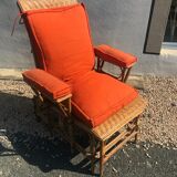 Rattan long chair and cushion