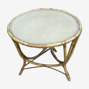 Table basse vintage en bambou années 50