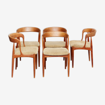 Set of 5 chairs by Johannes Andersen for Uldum Mébelfabrik