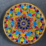 Cercolon plate 1970 enamel gilded with 24k gold