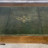 Double-sided desk with leather top