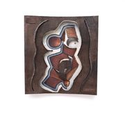 Painting and wall sculpture "Indian Jim" by F. Billion