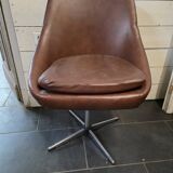 Swivel armchair with chrome metal legs from the 70s