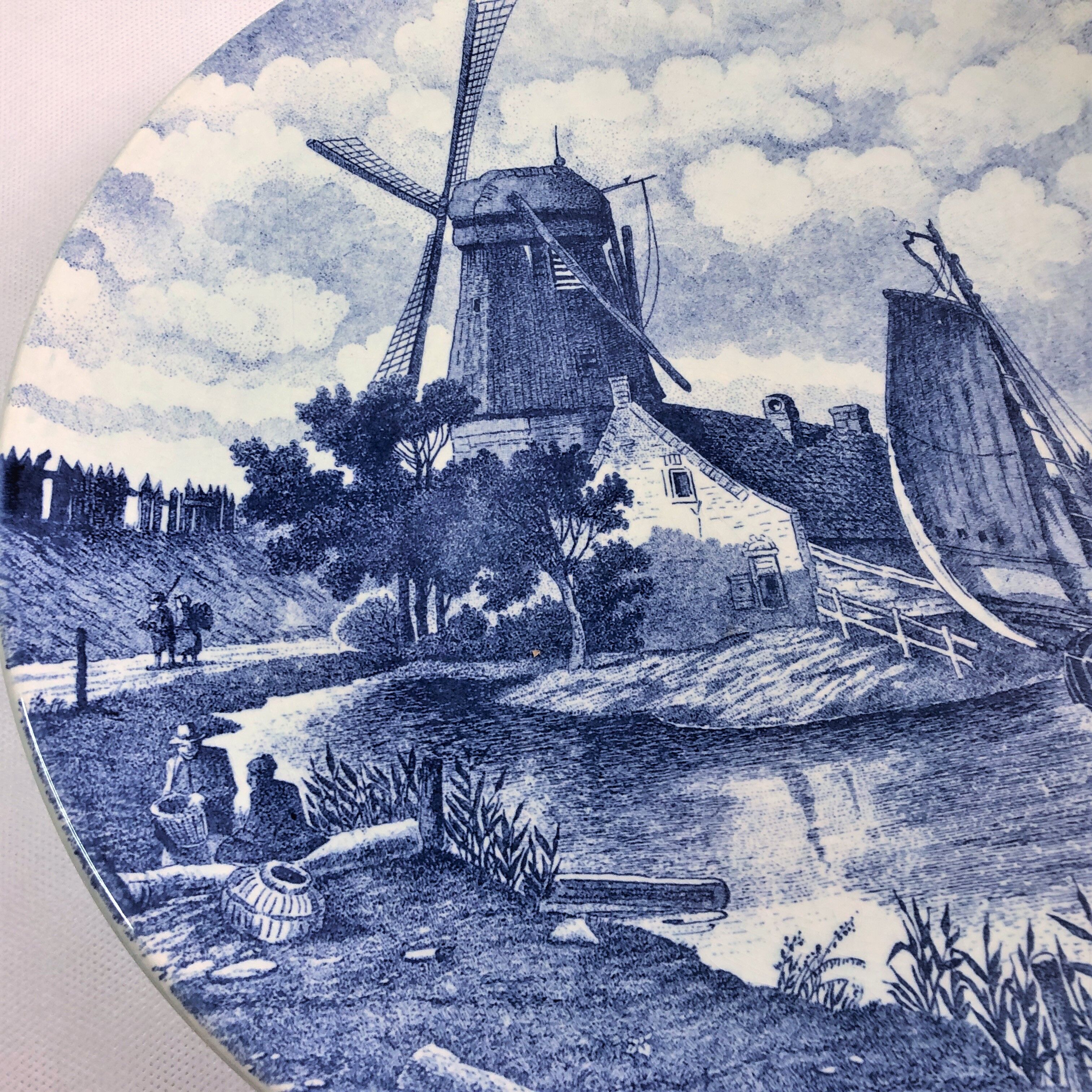 Dish faîence Delfts Holland blue shade Weisenbruch 33,5 cm