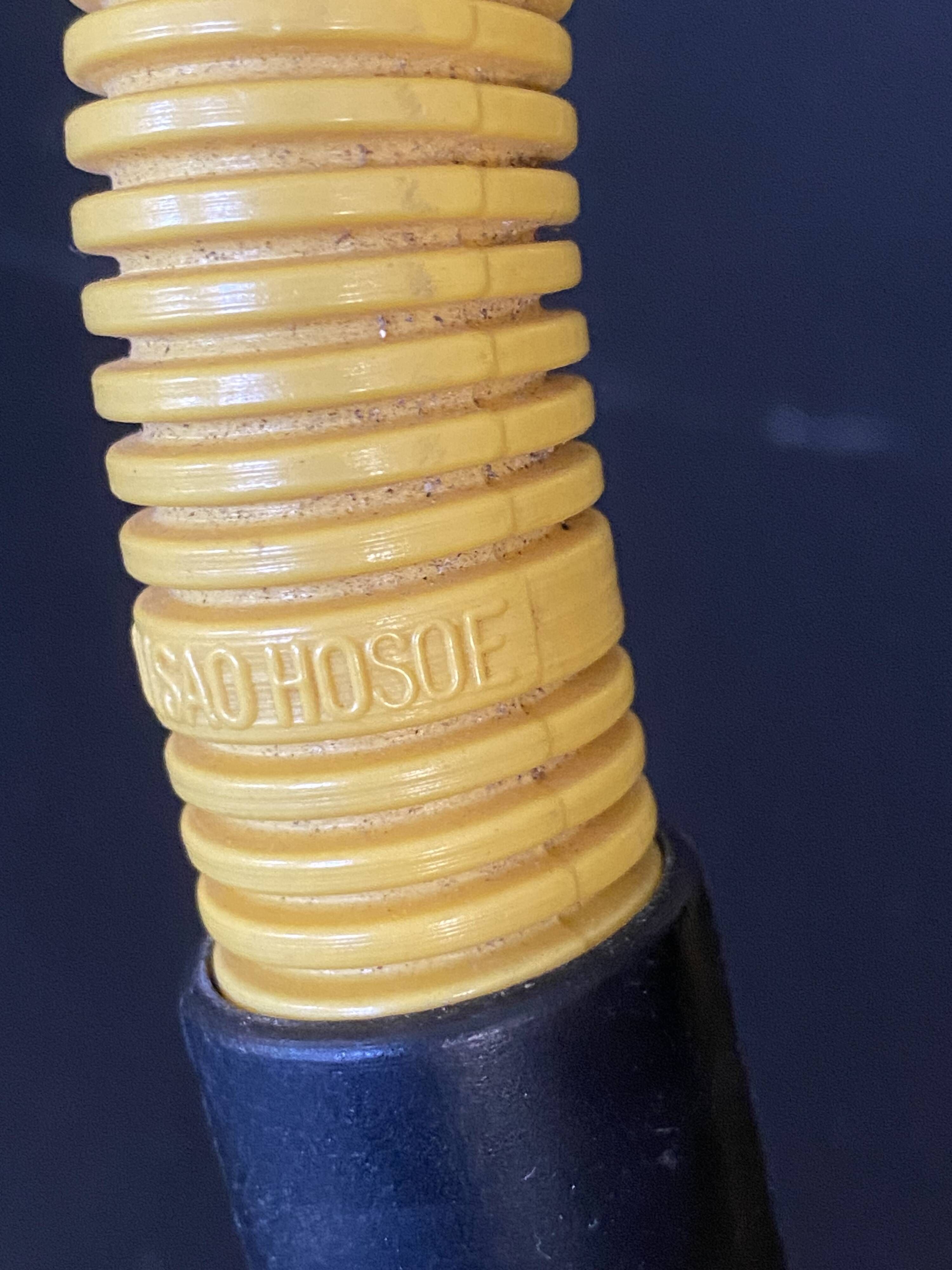 Yellow Hebi lamp by Isao Hosoe for Valenti, vintage pop yellow from the 1970s.