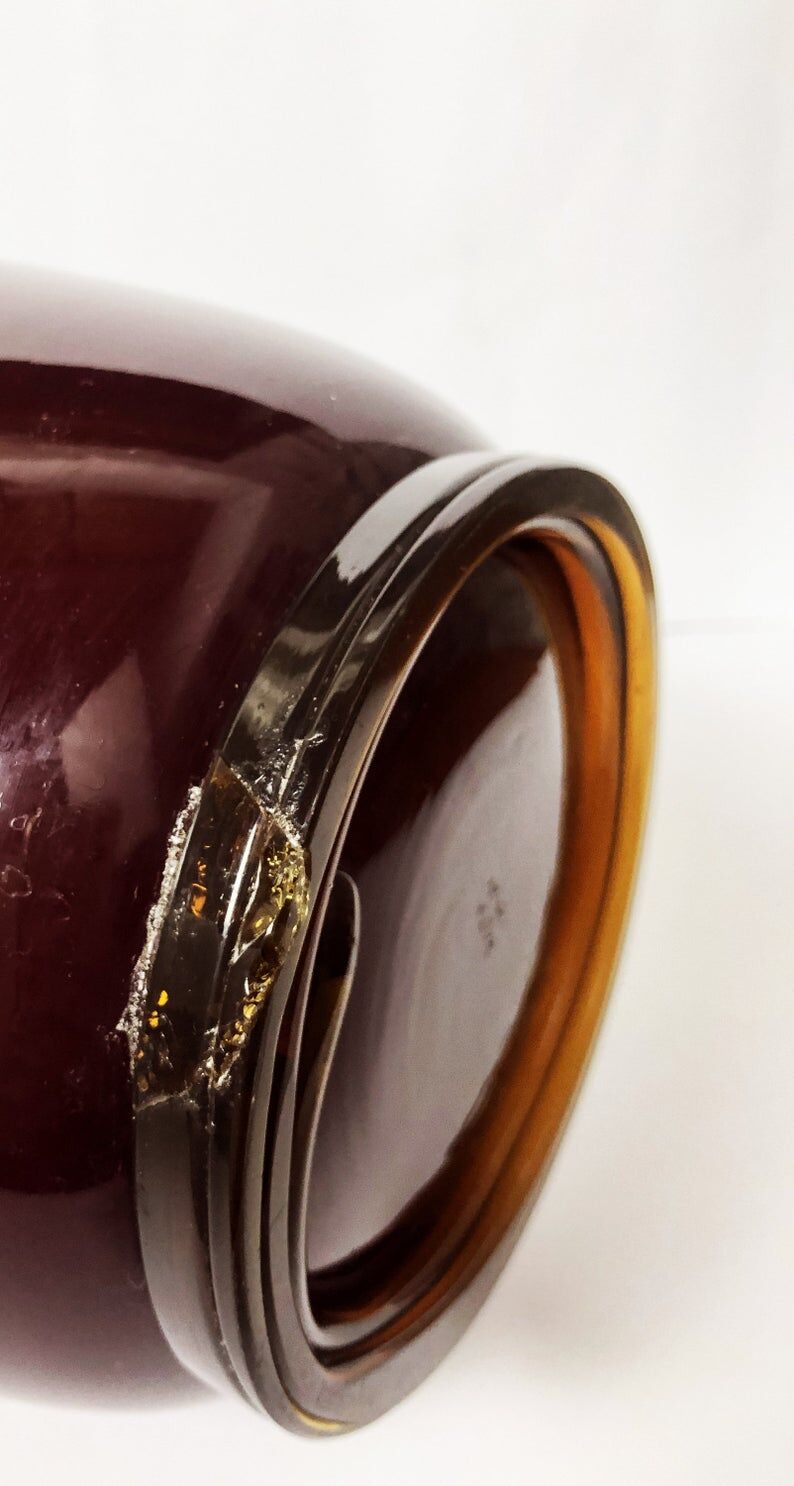 ‘Opalino’ burgundy Murano glass vase by Paolo Venini