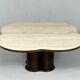 Coffee table with travertine top in cloverleaf shape, Italy, 1970s.