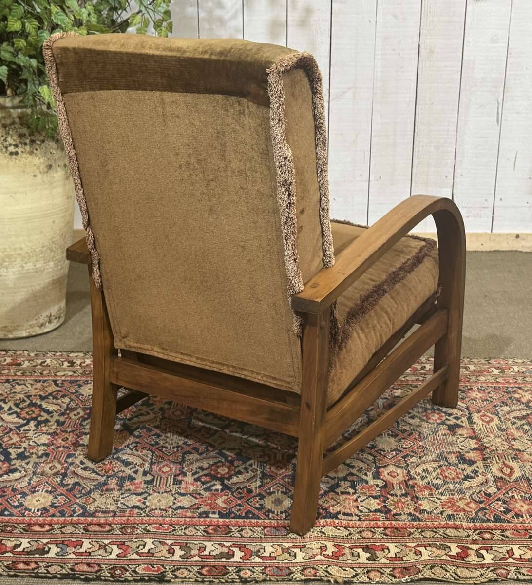 1930s English bridge chair in beech.