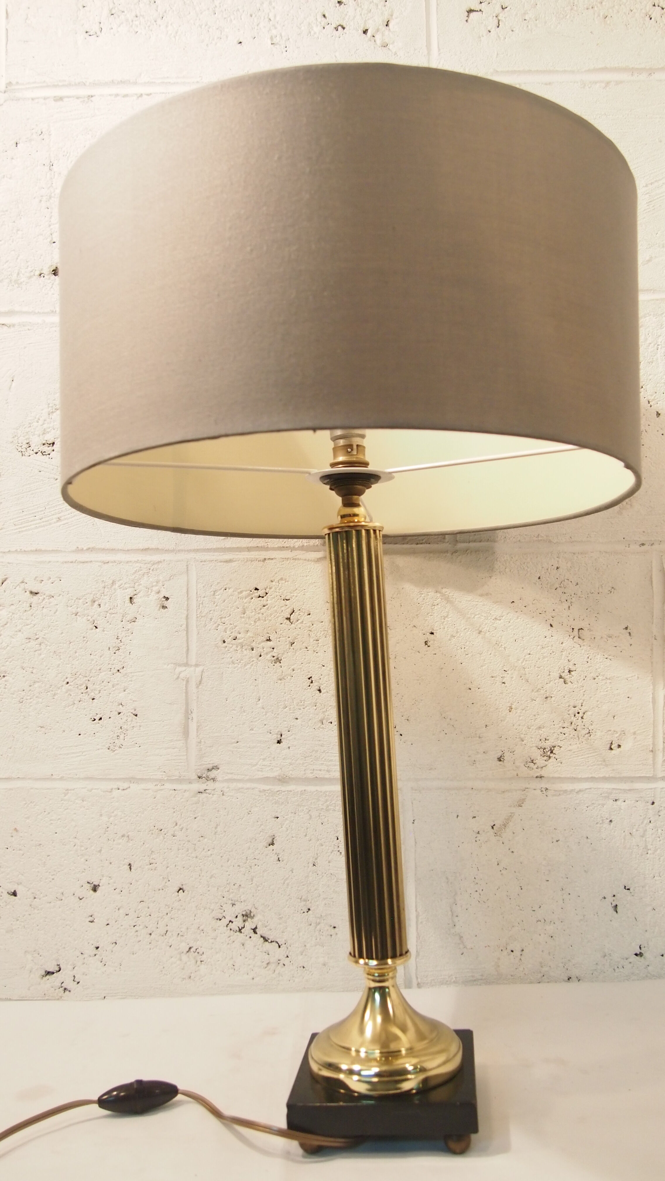 Lamp EMPIRE column Antique Neo Classic Bronze dore marble Table Desk Lamp Column Classical Alabaster