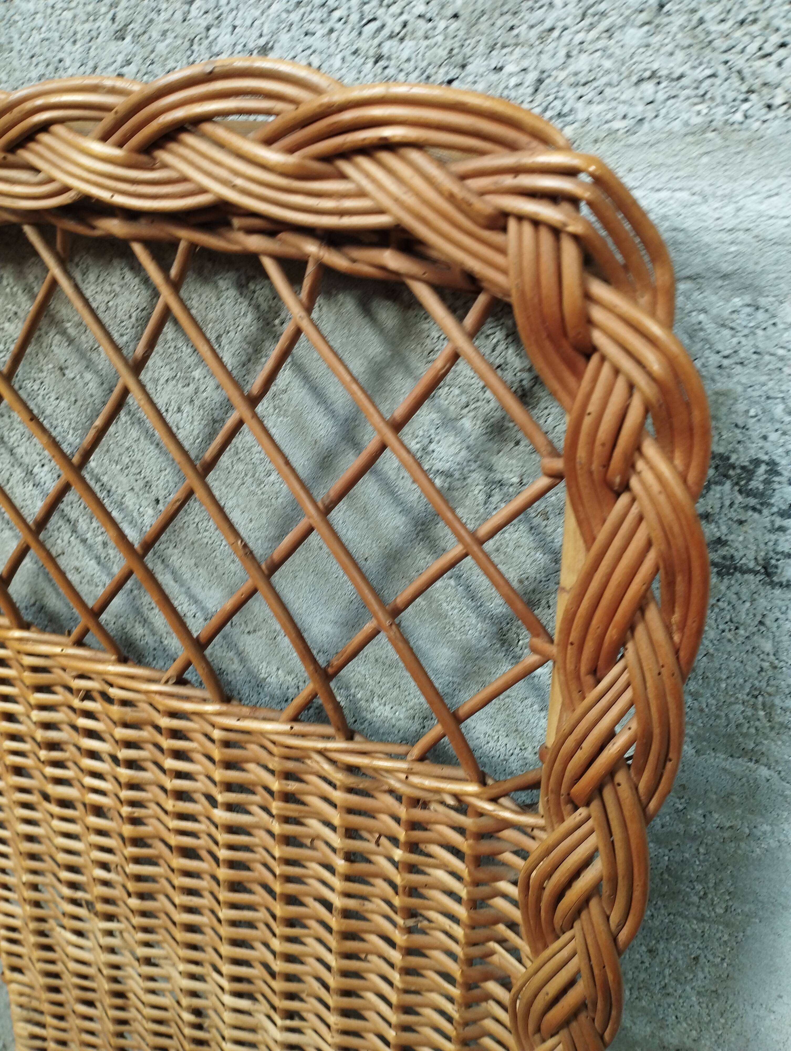 Vintage 50s rattan headboard