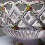 Openwork bowl in painted earthenware, Émile Tessier Le Croisic, 30-50's accidents