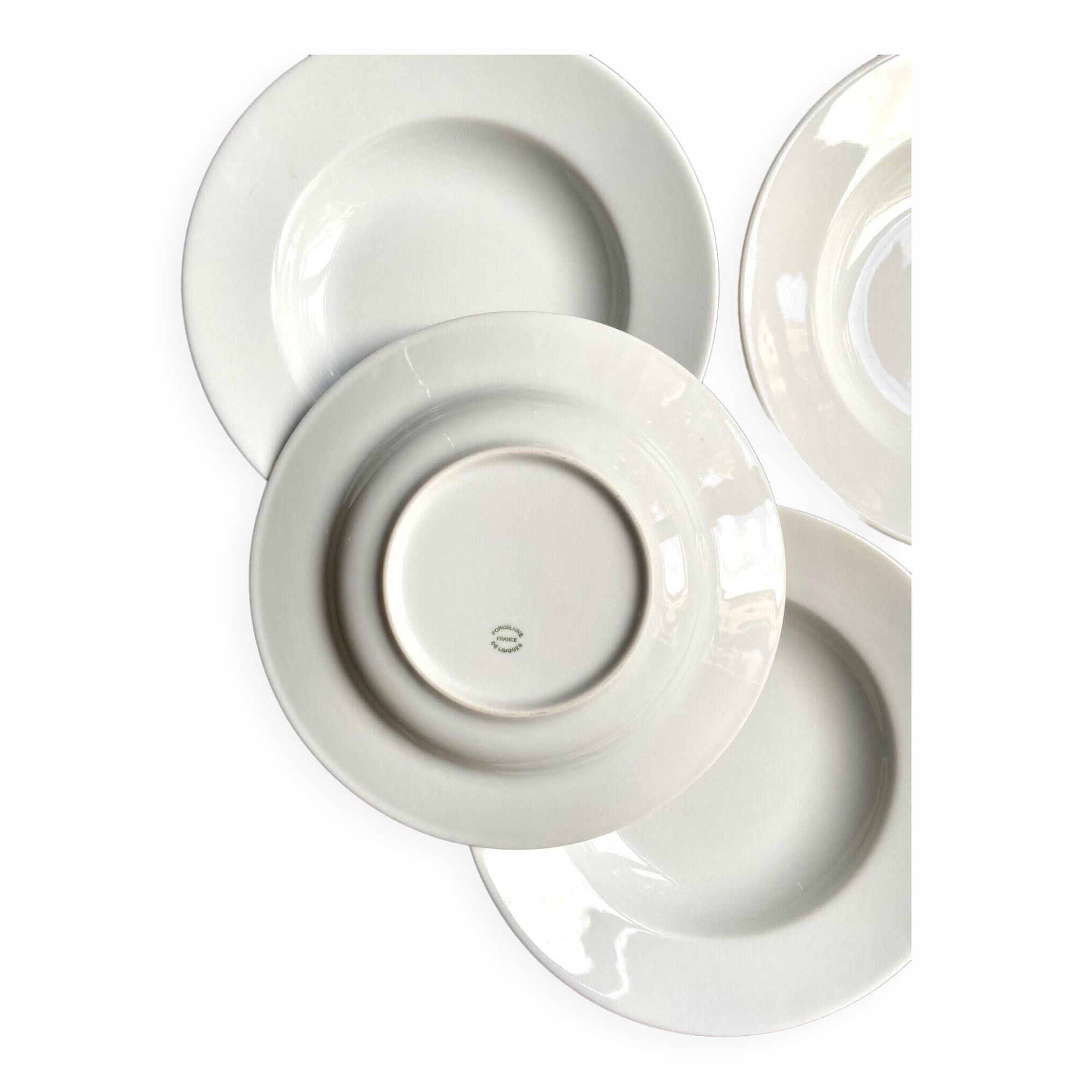 5 soup plates in Limoges porcelain