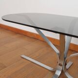 Oval coffee table smoked glass
