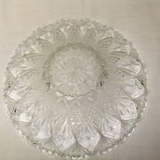 Coupe à fruits cristal taillé corbeille centre de table plat vintage 33cm
