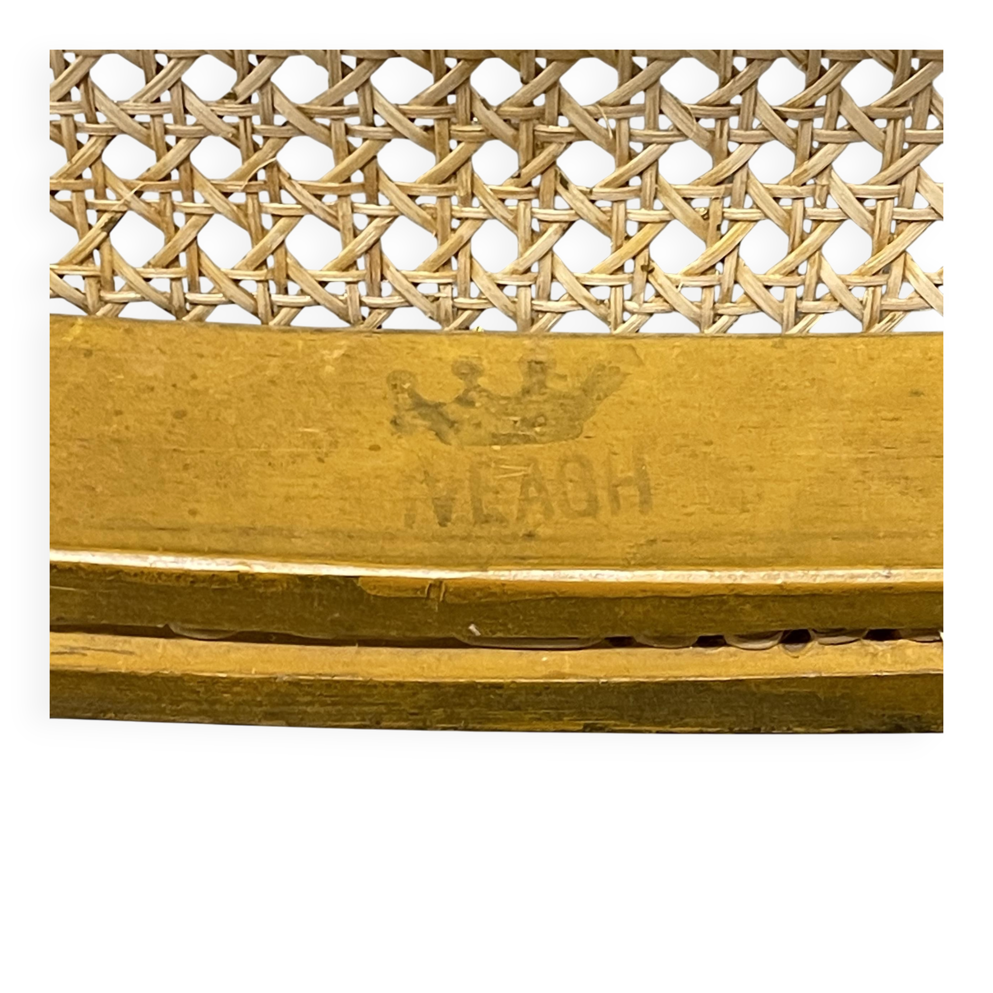 Spencer family gilded wooden bergère bench chair