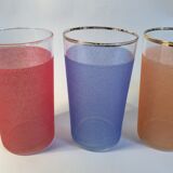 Set of 5 vintage acidulated glasses