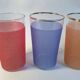 Set of 5 vintage acidulated glasses