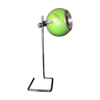 Lampe en métal chromé boule verte 1970