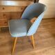 Vintage 1950s Chair Pair – Blue Faux Leather & Compass Legs (Guaric Style)