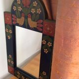 Painted wood mirror 22x35cm